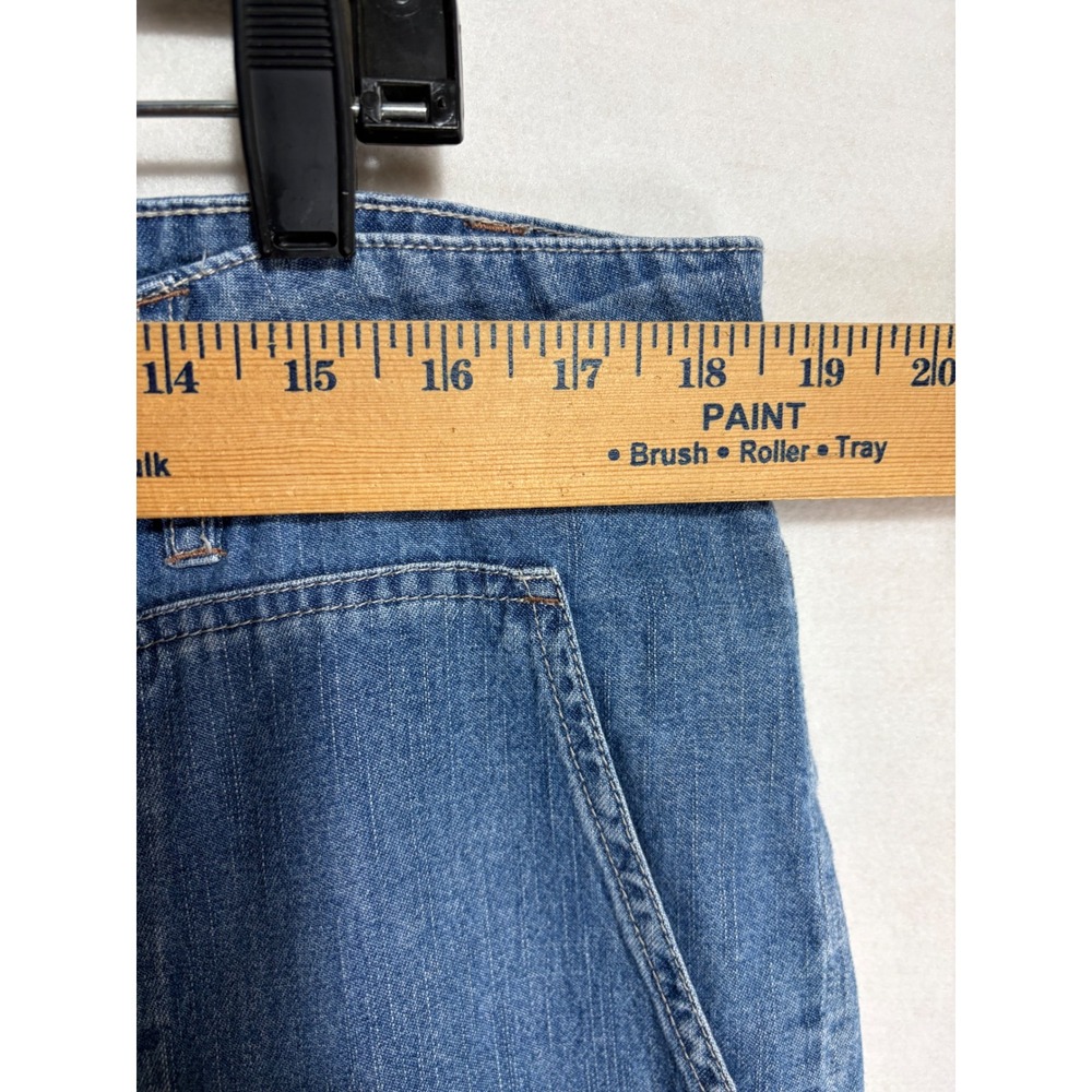 Sundance Jolienne Cargo Denim Jogger Pants exposed Button Fly 14 Medium Wash - Picture 6 of 8
